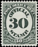 Scott O55<br />30c BLACK - Numeral 30 - Black<br />Pane Single<br /><span class=quot;smallerquot;>(reference or stock image)</span>