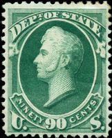 Scott O67<br />90c STATE - Oliver Hazard Perry - Dark-green<br />Pane Single<br /><span class=quot;smallerquot;>(reference or stock image)</span>