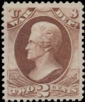 Scott O115<br />2c WAR - Andrew Jackson - Rose-red<br />Pane Single<br /><span class=quot;smallerquot;>(reference or stock image)</span>