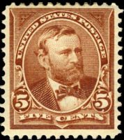 Scott 270<br />5c Ulysses S. Grant - Chocolate<br />Pane Single<br /><span class=quot;smallerquot;>(reference or stock image)</span>