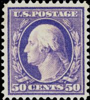Scott 341<br />50c George Washington<br />Pane Single<br /><span class=quot;smallerquot;>(reference or stock image)</span>