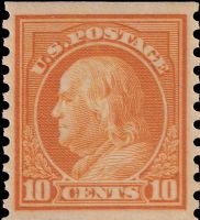Scott 497<br />10c George Washington (Coil)<br />Coil Single<br /><span class=quot;smallerquot;>(reference or stock image)</span>