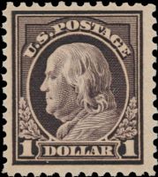 Scott 518<br />$1.00 Benjamin Franklin<br />Pane Single<br /><span class=quot;smallerquot;>(reference or stock image)</span>