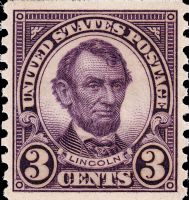 Scott 600<br />3c Abraham Lincoln (Coil)<br />Coil Single<br /><span class=quot;smallerquot;>(reference or stock image)</span>