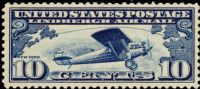Scott C10<br />10c Spirit of St Louis and Trans-Atlantic Flight Route<br />Pane Single: VF-NH<br /><span class=quot;smallerquot;>(reference or stock image)</span>