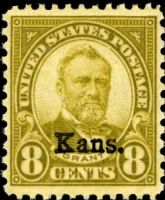 Scott 666<br />8c Ulysses S. Grant; Kansas Overprint<br />Pane Single<br /><span class=quot;smallerquot;>(reference or stock image)</span>