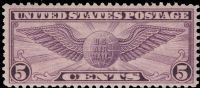 Scott C16<br />5c Winged Globe - Violet<br />Pane Single: VF-NH<br /><span class=quot;smallerquot;>(reference or stock image)</span>