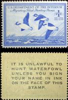 Scott RW15<br />$1.00 Buffleheads in Flight - Issued 1948<br />Pane Single<br /><span class=quot;smallerquot;>(reference or stock image)</span>