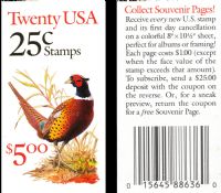 Scott BK159<br />$5.00 | 25c Pheasant<br />Booklet<br /><span class=quot;smallerquot;>(reference or stock image)</span>