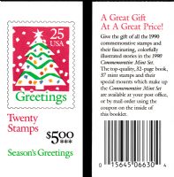 Scott BK181<br />$5.00 | 25c Christmas Tree<br />Booklet<br /><span class=quot;smallerquot;>(reference or stock image)</span>