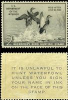 Scott RW18<br />$2.00 Gadwall Ducks - Issued 1951<br />Pane Single<br /><span class=quot;smallerquot;>(reference or stock image)</span>