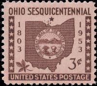 Scott 1018<br />3c Ohio Statehood Sesquicentennial<br />Pane Single<br /><span class=quot;smallerquot;>(reference or stock image)</span>