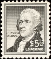 Scott 1053<br />$5.00 Alexander Hamilton<br />Pane Single<br /><span class=quot;smallerquot;>(reference or stock image)</span>