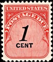 Scott J89<br />1c Number 1 - Solid Denomination in Black - Carmine-rose<br />Shiny Gum; Pane Single<br /><span class=quot;smallerquot;>(reference or stock image)</span>