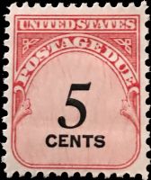 Scott J93<br />5c Numeral 5 - Solid Denomination in Black - Carmine-rose<br />Shiny Gum; Pane Single<br /><span class=quot;smallerquot;>(reference or stock image)</span>