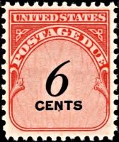 Scott J94<br />6c Numeral 6 - Solid Denomination in Black - Carmine-rose<br />Shiny Gum; Pane Single<br /><span class=quot;smallerquot;>(reference or stock image)</span>
