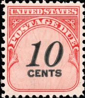 Scott J97<br />10c Numerals 10 - Solid Denomination in Black - Carmine-rose<br />Shiny Gum; Pane Single<br /><span class=quot;smallerquot;>(reference or stock image)</span>