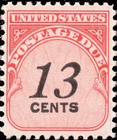 Scott J103<br />13c Numerals 13 - Solid Denomination in Black - Carmine-rose<br />Pane Single<br /><span class=quot;smallerquot;>(reference or stock image)</span>