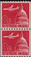 Scott C65a<br />8c Jet Airliner Over Capitol - Carmine<br />Coil Pair<br /><span class=quot;smallerquot;>(reference or stock image)</span>