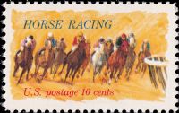 Scott 1528<br />10c Horse Racing<br />Pane Single<br /><span class=quot;smallerquot;>(reference or stock image)</span>