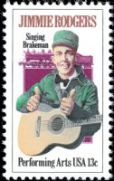 Scott 1755<br />13c Jimmie Rodgers (James Frederick Rodgers)<br />Pane Single<br /><span class=quot;smallerquot;>(reference or stock image)</span>