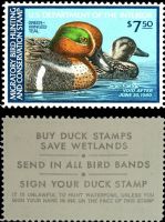 Scott RW46<br />$7.50 Green-winged Teal - Issued 1979<br />Pane Single<br /><span class=quot;smallerquot;>(reference or stock image)</span>