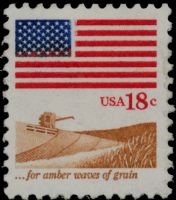 Scott 1890<br />18c Flag over Wheat Field<br />Pane Single<br /><span class=quot;smallerquot;>(reference or stock image)</span>