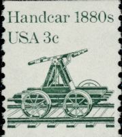 Scott 1898<br />3c Handcar 1880s (Coil)<br />Coil Single<br /><span class=quot;smallerquot;>(reference or stock image)</span>