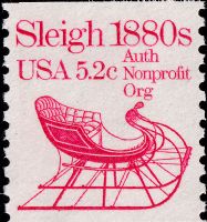 Scott 1900<br />5.2c Sleigh 1880s - Auth Nonprofit Org (Coil)<br />Coil Single<br /><span class=quot;smallerquot;>(reference or stock image)</span>