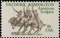 Scott 1934<br />18c Frederic Remington - quot;Coming Through the Ryequot;<br />Pane Single<br /><span class=quot;smallerquot;>(reference or stock image)</span>