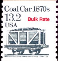 Scott 2259<br />13.2c Coal Car 1870s - Bureau Precancel Bulk Rate (Coil)<br />Coil Single<br /><span class=quot;smallerquot;>(reference or stock image)</span>