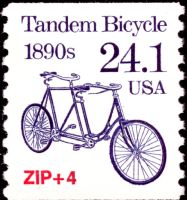 Scott 2266<br />24.1c Tandem Bicycle 1890s - Bureau Precancel ZIP+4 (Coil)<br />Coil Single<br /><span class=quot;smallerquot;>(reference or stock image)</span>
