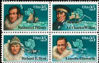 Scott 2389a<br />25c Antarctic Explorers<br />Pane Block of 4 #2386-2389 (4 designs)<br /><span class=quot;smallerquot;>(reference or stock image)</span>