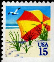 Scott 2443<br />15c Beach Umbrella (VB)<br />Booklet Pane Single<br /><span class=quot;smallerquot;>(reference or stock image)</span>