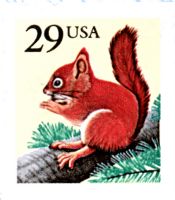 Scott 2489<br />29c Red Squirrel (CB / FDC Coil)<br />Convertible Booklet Single<br /><span class=quot;smallerquot;>(reference or stock image)</span>