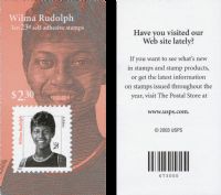 Scott BK279A<br />$2.30 | 23c Wilma Rudolph<br />Booklet<br /><span class=quot;smallerquot;>(reference or stock image)</span>