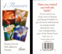 Scott BK284<br />$6.80 | 34c Flowers<br />Booklet<br /><span class=quot;smallerquot;>(reference or stock image)</span>