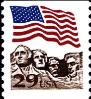 Scott 2523A<br />29c Flag over Mt Rushmore (Coil)<br />Coil Single<br /><span class=quot;smallerquot;>(reference or stock image)</span>