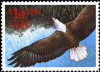 Scott 2542<br />$14.00 Express Mail: Eagle in Flight<br />Pane Single<br /><span class=quot;smallerquot;>(reference or stock image)</span>