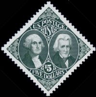 Scott 2592<br />$5.00 George Washington & Andrew Jackson<br />Pane Single<br /><span class=quot;smallerquot;>(reference or stock image)</span>