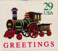 Scott 2719<br />29c Greetings - Toy Train (ATM)<br />Automated Teller Machine Pane Single<br /><span class=quot;smallerquot;>(reference or stock image)</span>