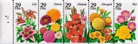 Scott 2829-2833; 2833a<br />29c Garden Flowers (VB)<br />See <a href=quot;https://www.bardostamps.com/back-of-book-united-states-stamps/1950/scott-catalog-BK215quot;>BK215</a><br />Booklet Pane of 5 #2829-2833 (5 designs)<br /><span class=quot;smallerquot;>(reference or stock image)</span>