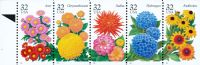 Scott 2993-2997; 2997a<br />32c Garden Flowers (VB)<br />See <a href=quot;https://www.bardostamps.com/back-of-book-united-states-stamps/1950/scott-catalog-BK231quot;>BK231</a><br />Booklet Pane of 5 #2993-2997 (5 designs)<br /><span class=quot;smallerquot;>(reference or stock image)</span>