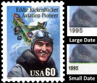 Scott 2998a<br />60c Eddie Rickenbacker<br />Pane Single - Large 1995 Date<br /><span class=quot;smallerquot;>(reference or stock image)</span>