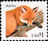 Scott 3036<br />$1.00 Red Fox<br />1998 Date; Pane Single<br /><span class=quot;smallerquot;>(reference or stock image)</span>