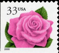 Scott 3052E<br />33c Pink Rose (DSB)<br />Double-Sided Booklet Pane Single<br /><span class=quot;smallerquot;>(reference or stock image)</span>