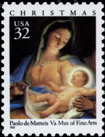 Scott 3107<br />32c Madonna and Child by Paolo de Matteis (Pane / MDI)<br />Pane Single<br /><span class=quot;smallerquot;>(reference or stock image)</span>