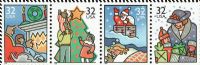 Scott 3108-3111; 3108a<br />32c Holiday Scenes<br />Pane Horizontal Strip of 4 #3108-3111 (4 designs)<br /><span class=quot;smallerquot;>(reference or stock image)</span>