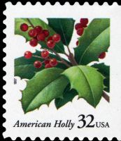 Scott 3177<br />32c Holiday Greetings - Holly (CB / VB)<br />Convertible Booklet/Booklet Pane Single<br /><span class=quot;smallerquot;>(reference or stock image)</span>
