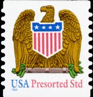 Scott 3271<br />(10c) Eagle - USA Presorted Std - 1998 Date (Coil)<br />1998 Small Date; Coil Single<br /><span class=quot;smallerquot;>(reference or stock image)</span>